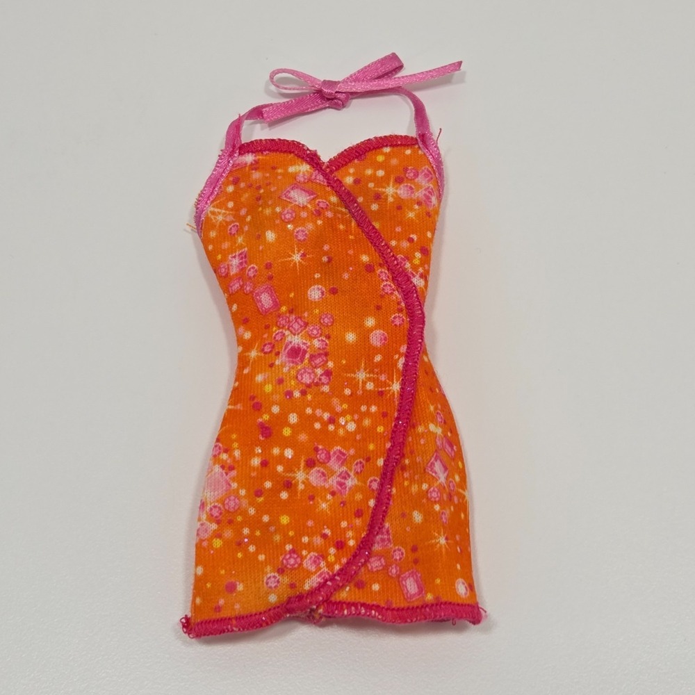 Barbie Hairtastic Orange Dress Long Purple Hair Doll 2012 #Y9928- Dress Only